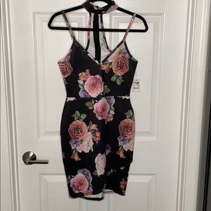 black body con floral dress